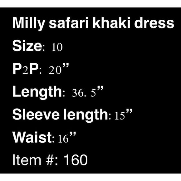 Milly Khaki / Olive Green safari dress with gold detail- size 10 - Picture 10 of 10